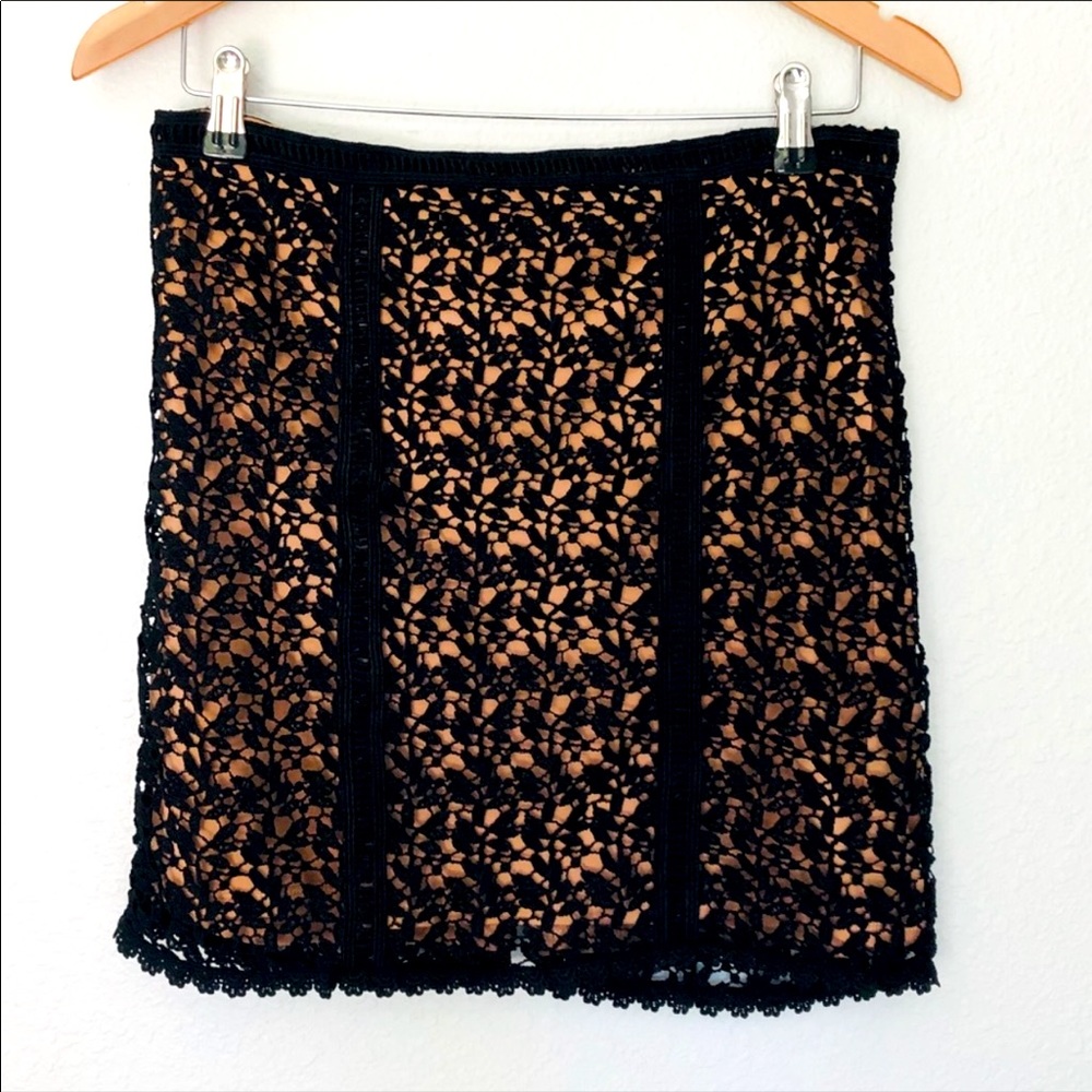 Kendall & Kylie High Waist Lace Overlay Skirt NWT